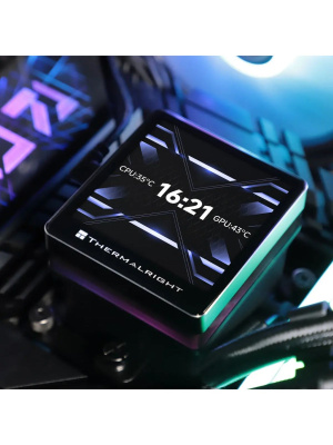 ������� �������� ���������� Thermalright Grand Vision 360 ARGB Soc-AM5/AM4/1151/1200/2066/2011/1700 ������ 4-pin 29.6dB Al LCD Ret (G-VISION-360-BL-ARGB)