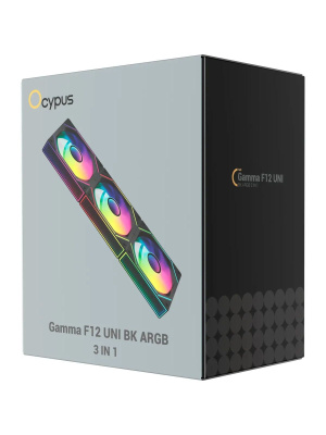 �������� ������������ (3 ��) Ocypus Gamma F12 UNI BK ARGB 3 IN 1, 3x120x120x25mm, 4-PIN PWM, 800-1800 RPM, 31 DBA MAX, HYDRO BEARING