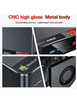 ����-�� Beelink SER5, AMD Ryzen 5 5500U/16 �� DDR4/480 �� SSD/AMD Radeon Graphics/��� ��, ������ (BL/SER5/5500U/16G/480G/2.5G*1/Black)