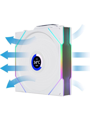 ���������� Lian Li UNI FAN TL WIRELESS LCD 120 Reverse Blade / 12RTLLCD1W1W WHITE / 120x124x28�� (PWM, ARGB, 1900 ��/��� (Max.), 31dBa) / G99.12RTLLCD1W1W.R0