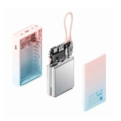 ������� �����������  ZMI 10000mAh Powerbank with build-in Charging Cable color P17 Pink