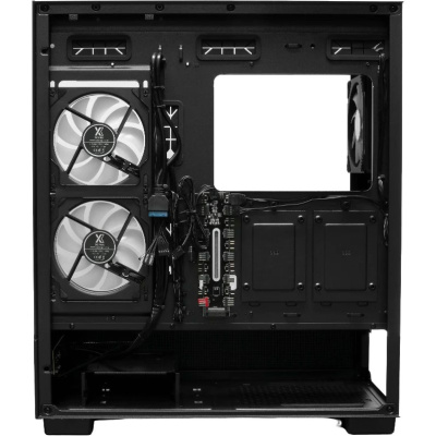 ������ XASTRA Q500 3ARGB-C10 Black ATX/Aquarium/Screewless/ 3x120mm ARGB PWM FM fans/Argb+PWM HUB 10port/ Q500-3FM12A-C10
