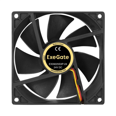 Exegate EX297086RUS ���������� 24� DC ExeGate EX09225S3P-24 (92x92x25 ��, Sleeve bearing (��������� ����������), 3pin, 2800RMP, 34dBA)