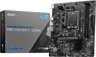 ����������� ����� MSI PRO H610M-S DDR4, LGA 1700, Intel H610, mATX, Ret