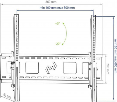  Kromax STAR-2  32"-90" max.81 VESA 800x500 