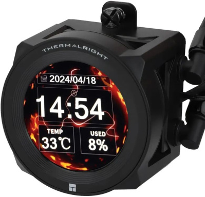 ������� �������� ���������� Thermalright Core Vision 360 Soc-AM5/AM4/1200/1700/1851 ������ 4-pin 28.1dB Al LCD Ret (C-VISION-360-BL)