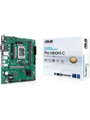 ����������� ����� ASUS PRO H810M-C-CSM, LGA1851, H810, 2*DDR5, 4*SATA, 2*M.2, 2*USB 3.2, 2*USB 2.0, Type-C, 1*PCIx16, 2*PCIx1, DP+DVI-D+HDMI+VGA, mATX; 90MB1KHP-M0EAYC