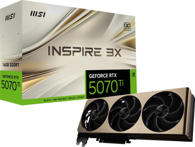 ���������� MSI PCI-Ex GeForce RTX 5070 Ti Inspire 3X OC Plus 16GB GDDR7 (RTX 5070 Ti 16G INSPIRE 3X OC PLUS)
