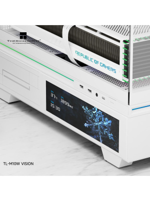 ������ Thermalright M10 Vision White, Mini-Tower, TG, LCD, ARGB, no fans, 2xUSB-A 3.0, 1xUSB Type-C, mATX, mITX White