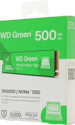 ���������� SSD 500GB WD Green SN3000, M.2, PCI-E 4.0 x4 (WDS500G4G0E)