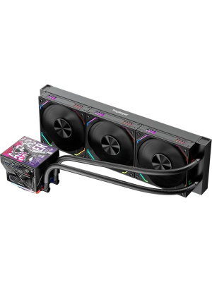 ������� �������� ���������� 1STPLAYER F.A.S.T. FT-360 Black / 3x120mm ARGB fans, 300W TDP, 3.95" LCD screen / FT-360-BK