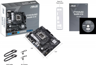   ASUS PRIME B660M-K D4 Socket 1700, Intel B660, 2xDDR4, PCI-E 4.0, 4xUSB 3.2 Gen1, VGA, HDMI, mATX