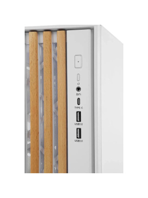 ������ Formula V Line TimberLine T0 White, ATX, wood+plastic front, TYPE-C*1, USB3.0*2, FRONT 3x120mm FRGB, REAR 1x120mm FRGB