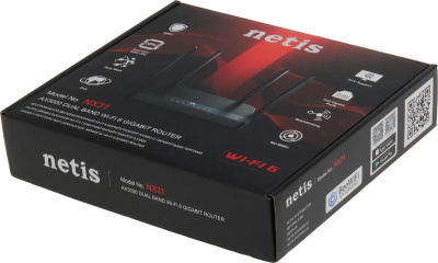 Wi-Fi ������ Netis NX31, Wi-Fi 6, AX3000, 2.4/5���, 3 LAN, ������