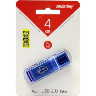  4Gb USB Drive <USB2.0> Smartbuy Glossy series Blue (SB4GBGS-B)