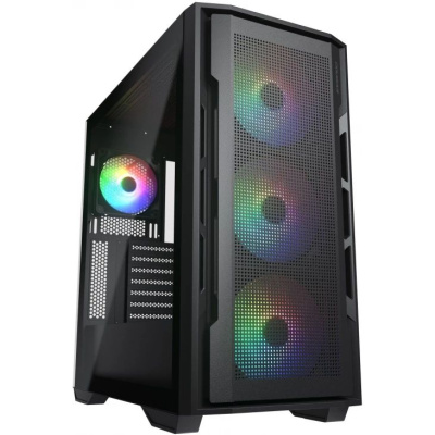 ������ Cougar Uniface X RGB V2 Black, 4x140mm ARGB PWM Fan, ARGB PWM Fan Hub, ��� ��, E-ATX