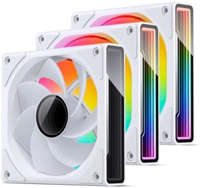 ����� ��� �������/ Case Cooler JONSBO ZK-120WR Reverse (123x120x28mm, 4-pin PWM, ARGB, 47.71CFM, 30.7dBA, 1800RPM, White, 3pcs)