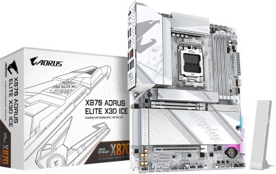 ����������� ����� Gigabyte X870 AORUS ELITE X3D ICE, SocketAM5, AMD X870, ATX, Ret
