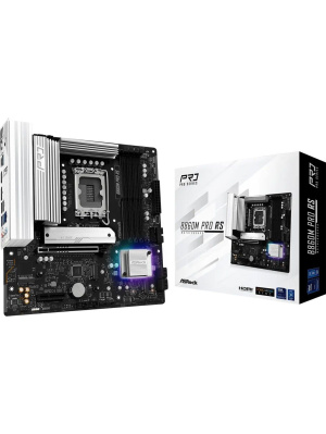 ����������� ����� ASROCK B860M PRO RS, LGA1851, B860, 4*DDR5, 4*SATA, 4*M.2, 6*USB 3.2, 2*USB 2.0, Type-C, 2*PCIx16, 1*M.2 (Key E), HDMI+DP, mATX