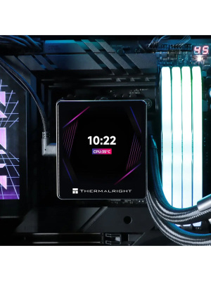 ������� �������� ���������� Thermalright Grand Vision 360 ARGB Soc-AM5/AM4/1151/1200/2066/2011/1700 ������ 4-pin 29.6dB Al LCD Ret (G-VISION-360-BL-ARGB)