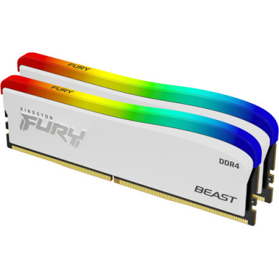  32Gb Kingston FURY Beast White RGB SE, DDR4, DIMM, PC28800, 3600Mhz, (Kit of 2), CL16 (KF436C18BWAK2/32) (retail)