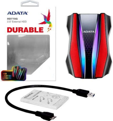 ������� ������ ���� 2Tb ADATA HD770G Red,  RGB, RTL (AHD770G-2TU32G1-CRD)