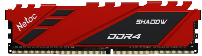����������� ������ 16Gb Netac Shadow (NTSDD4P32SP-16R) DDR4, 3200MHz, CL16, 1.35V, Red, with radiator  