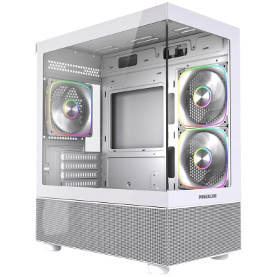 ������ Powercase Vision Micro M2 ARGB, Tempered Glass, 3x 120mm ARGB PWM Fan, �����, mATX  (CVMWM2-A3)