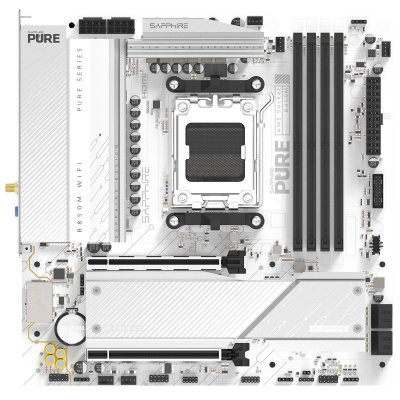 ����������� ����� Sapphire B850M PURE WIFI B850, AM5, DDR5, mATX, Ret (52123-02-40G)