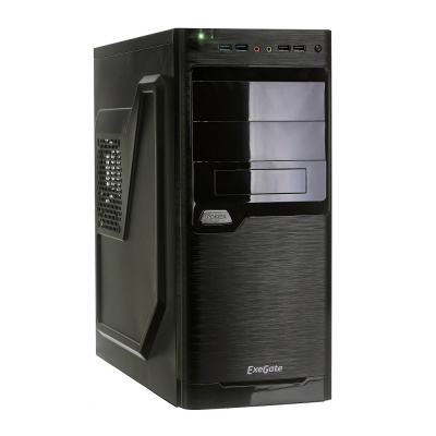 Exegate EX272730RUS ������ MiditowerXP-330U Black, ATX, <XP600, Black,120mm>, 2*USB+2*USB3.0, Audio