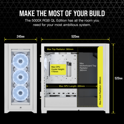 ������ Corsair iCUE 5000X RGB QL White (CC-9011233-WW)