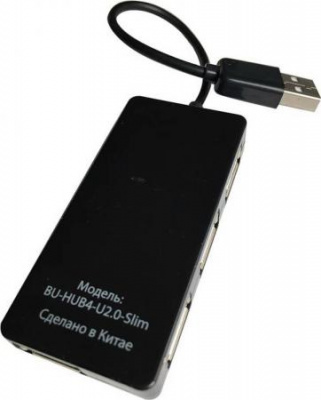 ������������ USB 2.0 BURO BU-HUB4-U2.0-SLIM 4 ����� 4 x USB 2.0 ������ 