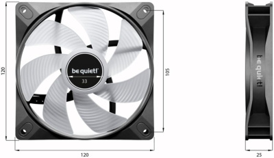 ����� ��� �������/ Case Cooler LIGHT WINGS LX 120mm PWM (120x120x25mm, 4-pin PWM, ARGB, 51.5CFM, 25.5dBA, 1600RPM, Black)