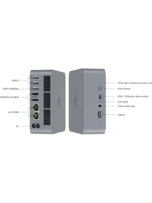 ����-�� Beelink EQi12, Intel Core i5-1235U/16 �� DDR4/500 �� SSD/Intel Iris Xe Graphics/��� ��, ����� (BL/EQi12-D4/1235U/16G/500G/Milky Grey)