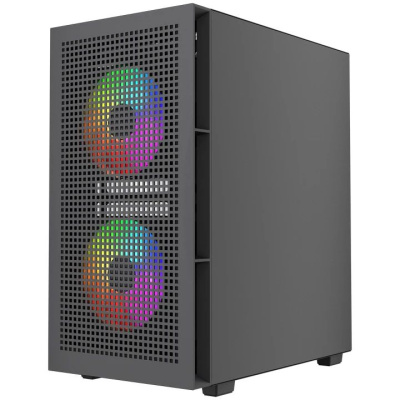 ������ Powercase Mistral SM05 ARGB, Tempered Glass, 3x120mm ARGB PWM fans, ������, mATX  (CMMSM05B-A3)